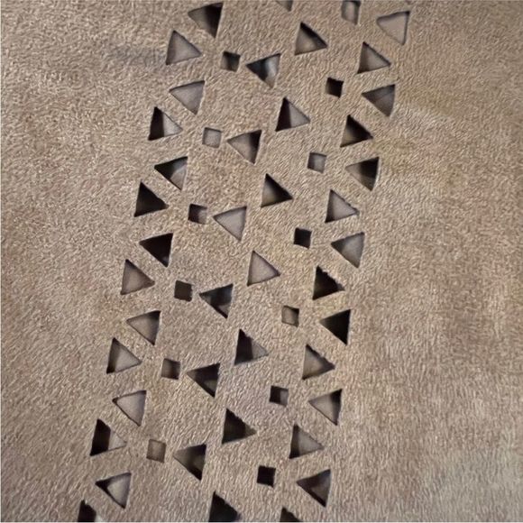 Mossimo Women's Cutout Faux Suede Fit & Flare Mini Dress Laser Cut Brown XS NWT - Picture 4 of 9